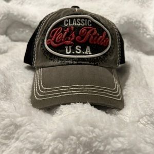 Mens Classic Let’s Ride USA Cap